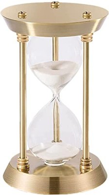 Sand Timerute Hourglass, Small Sand Clock, Antique Brass Sand Watch 5 Min White