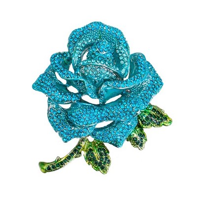 Women's Austrian Crystal Rhinestones Rose Flower Brooch Pin for Party Prom Bl...