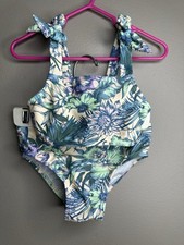 KIAN D LOS ANGELES Girls Size 4T Floral Print 2 Piece Swimwear Bikini