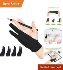 Adjustable 2-Finger Artist Gloves - Pack of 4 for Ultimate Drawing Comfort