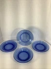 4~Hazel-Atlas MODERNTONE Cobalt Blue Depression Glass Side Dessert Plates