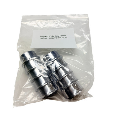 Wayland 2'' Sanitary Ferrule 304 SS L14AM7-2 Lot of 10
