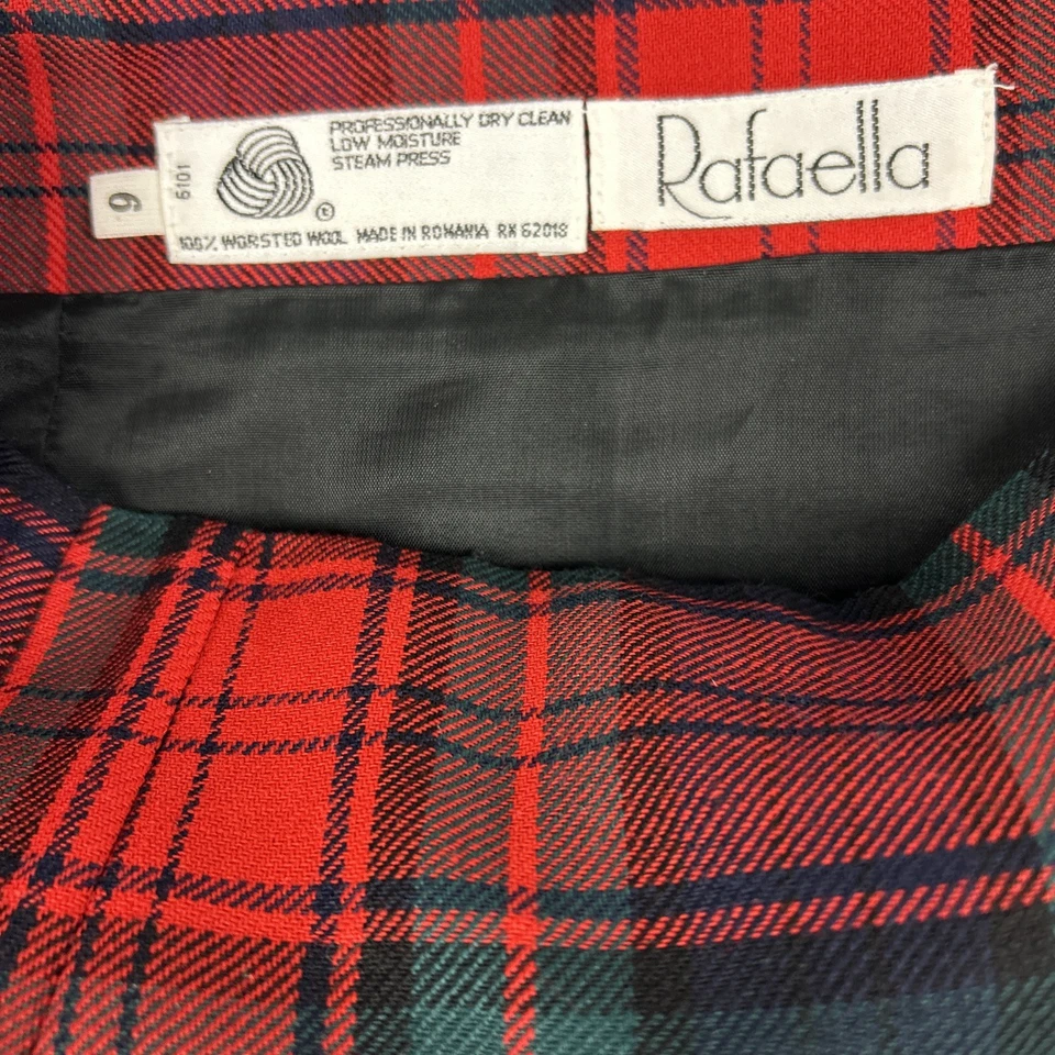 Винтажный 90-х годов Y2K красный клетку Tartan макси надежном юбка Sz S ярлык 6 разрез опрятный бахрома - Изображение 2 из 4