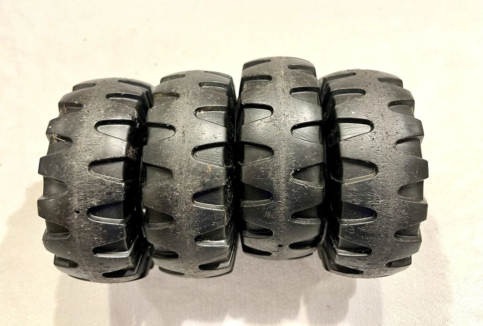 Set (4) 1970's Mighty Tonka XMB-975 Wheels w/ White Hubs Original Parts - Image 2 of 4