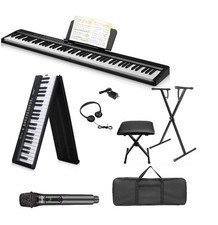   FAST, FREE SHIPPING   88 Key Foldable Electric Piano/Keyboard Stand Bench 