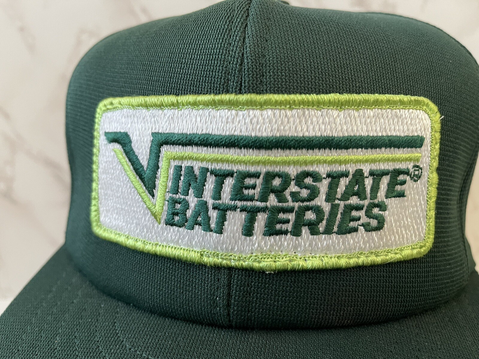 VTG Interstate Batteries Patch Green Snapback Swi… - image 5