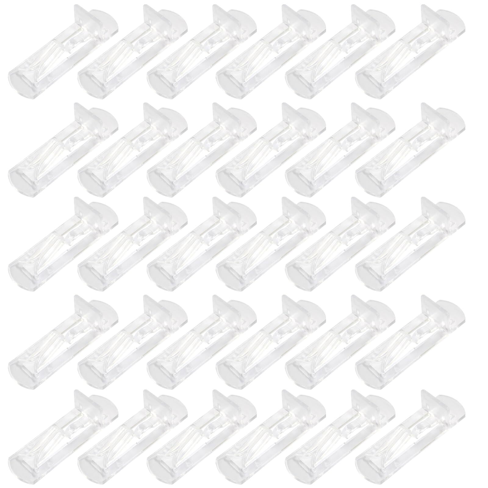 30-Piece Clear Plastic Locking Shelf Support Pegs for Cabinets Self-Locking Pins-image