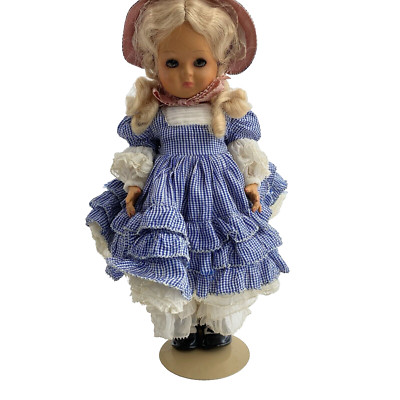 Vintage Furga? Fashion Doll 10  Made in Italy Ruffle Dress Blonde Sleepy Eyes