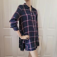 Zara Plaid Flare Shirt Dress SZ M