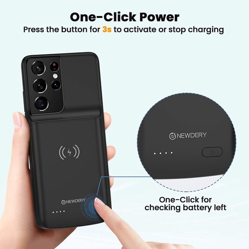 4700mAh Wireless Battery Case For Samsung S21 Ultra Power Bank Charging Case - Picture 4 of 10