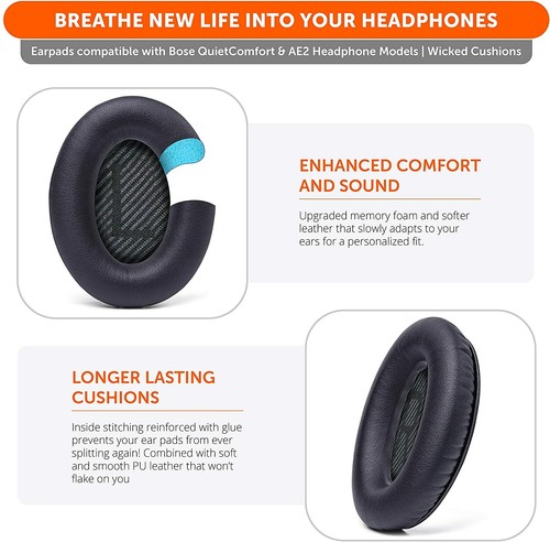 Replacement Ear Pads for Bose QC35 & QC35ii QuietComfort 35 Ear Cushion Earpads - Picture 4 of 7