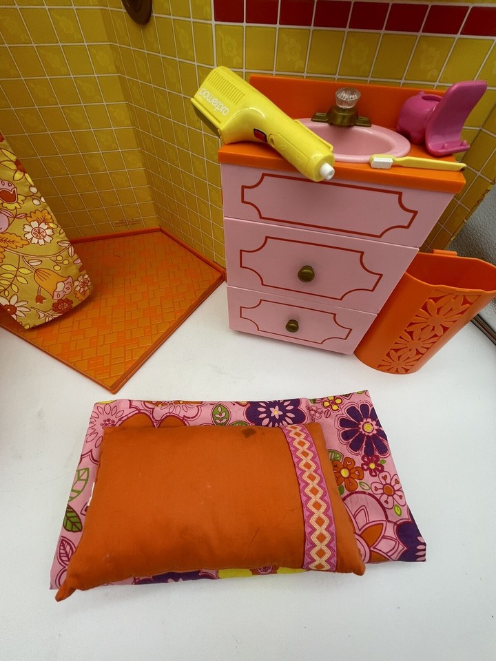 American Girl Doll Julie Groovy Bathroom Set & Blanket Pillow eBay
