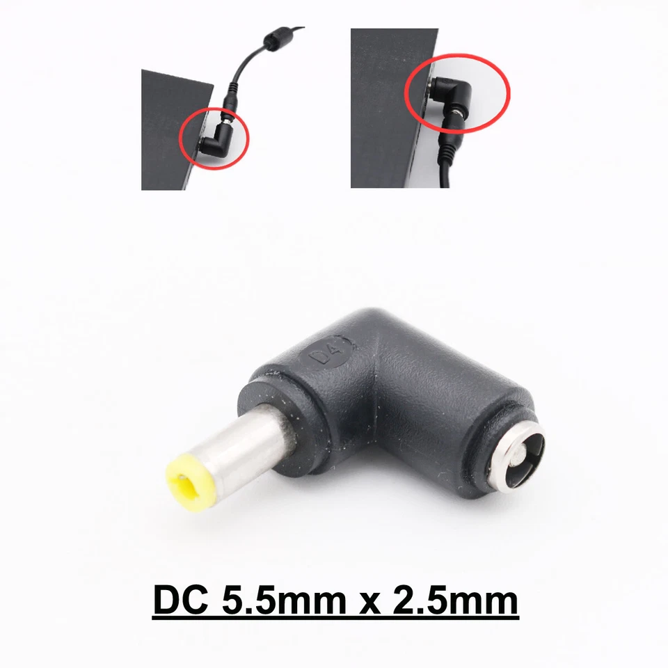 10 DC Power Adapter Connector 5.5mm x 2.5mm Male Right Angle To Female Converter - Image 2 of 4