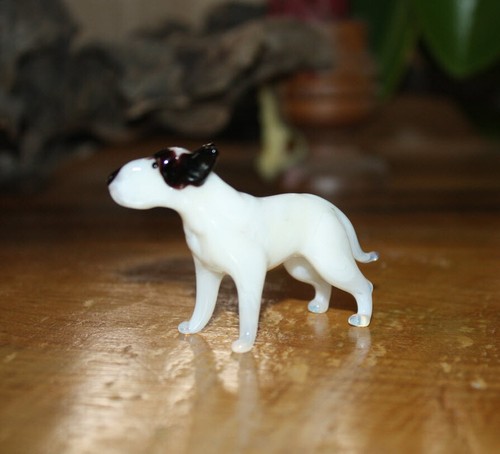 Art Blown Glass Murano Figurine Glass Dog Bull Terrier - Picture 2 of 2