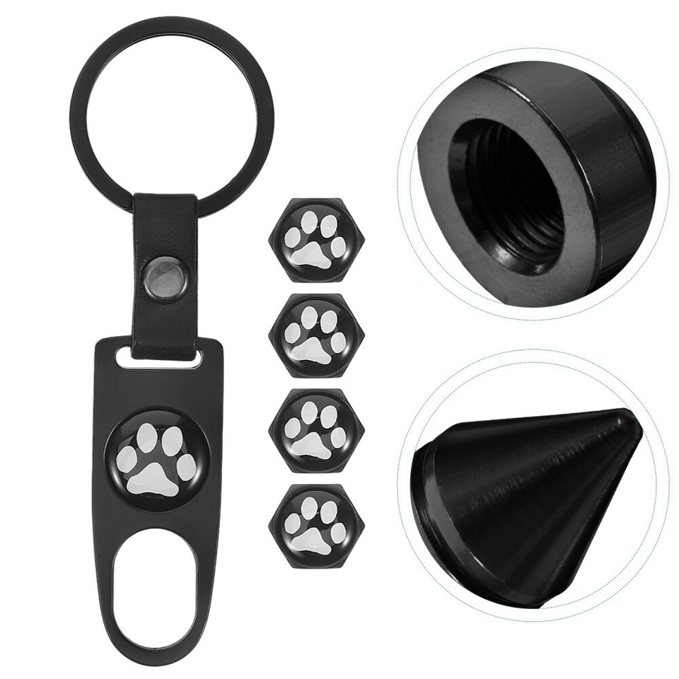 1 Set Tire Valve Stem Cap Cover Dog Paw Tire Valve Caps Tire Air Caps