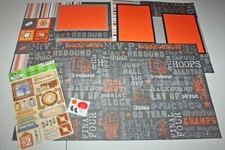 Basketball Scrapbooking Lot - 12x12 Premade Layout, Scrapbook Paper, Stickers