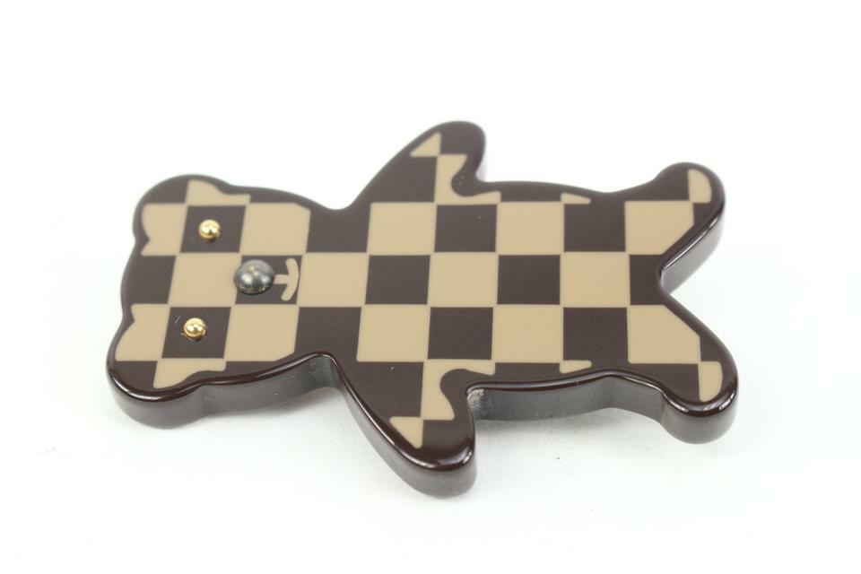 Louis Vuitton 2005 Damier Ebene Teddy Bear Pin Broochs