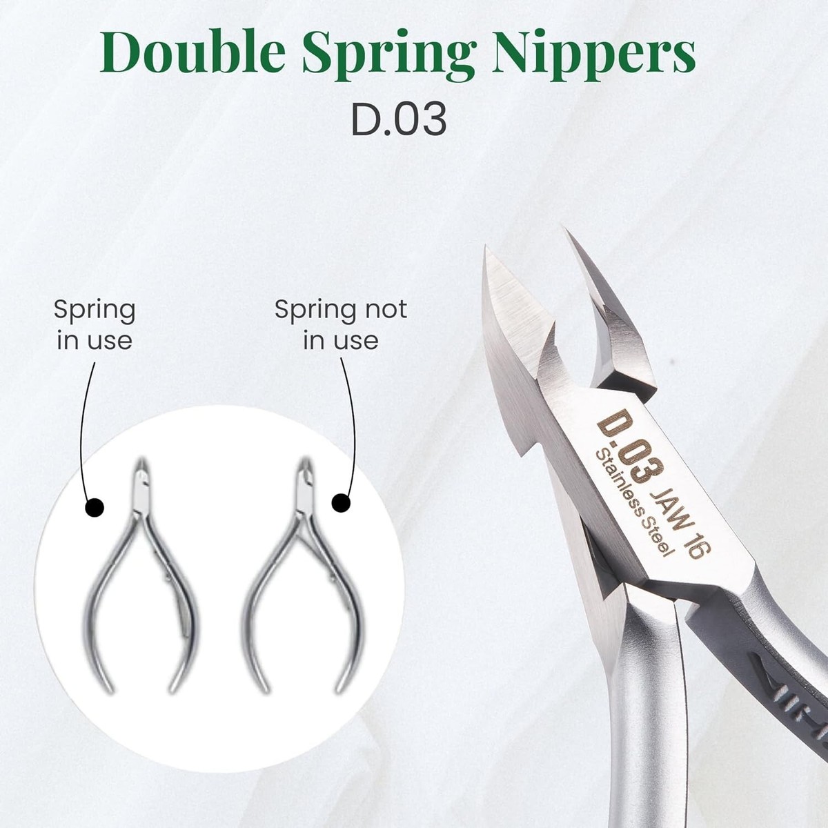 Nghia - Stainless Steel Cuticle Nipper D08 Jaw 16 – Daisy Nail Supply