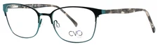 CVO CLEARVISION Anaheim Teal Womens Cat Eye Full Rim Eyeglasses 52-17-130 B:37 A