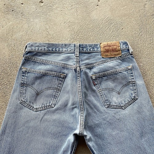 Vintage Levis Jeans Herren 32x32 Blau 501 Button Fly Straight Denim Hose Western