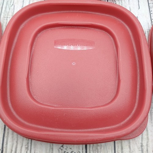 Rubbermaid Easy Find Lid 7J58 Red Square 6 Replacement Food Container Lids 4.5" - Picture 10 of 24