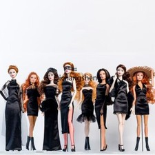 Classic Black 11.5" Doll Clothes Princess Outfits Evening Dress Party Gown 1/6