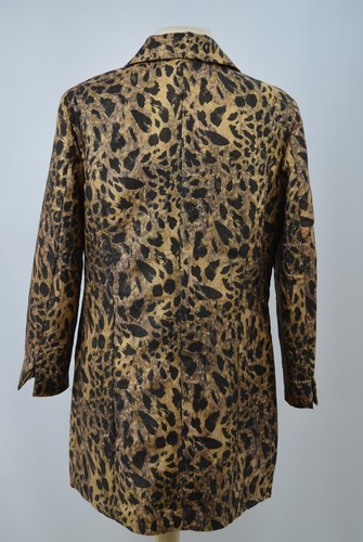 Chicos lined light Jacket button up coat leopard shimmer long Chico SZ 1 S M NEW - Picture 4 of 5