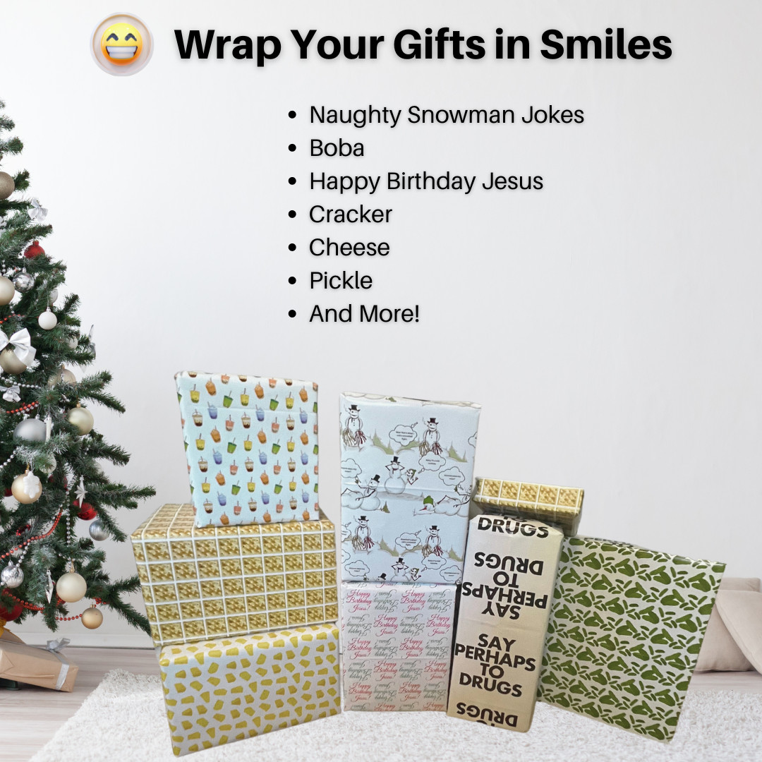 Say Perhaps To Drugs Funny Wrapping Paper Set | Two 20inx30in Folded Pieces