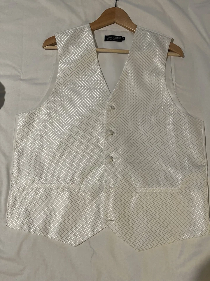 umo lorenzo chaleco blanco roto talla S con correa trasera ajustable para uso formal Foto 3 de 3