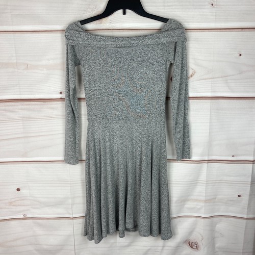 Abound Dress Juniors XS Off the Shoulder Skater Gray Long Sleeve Womens Solid - Bild 7 von 8