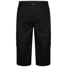 Mens 3/4 Shorts Elasticated Waist Long Length Cargo Combat Three Quarter Pants