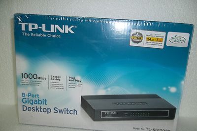 TP-Link TL-SG1008D 8-Port Gigabit Desktop Switch Full Duplex Auto MDI/MDIX NEW