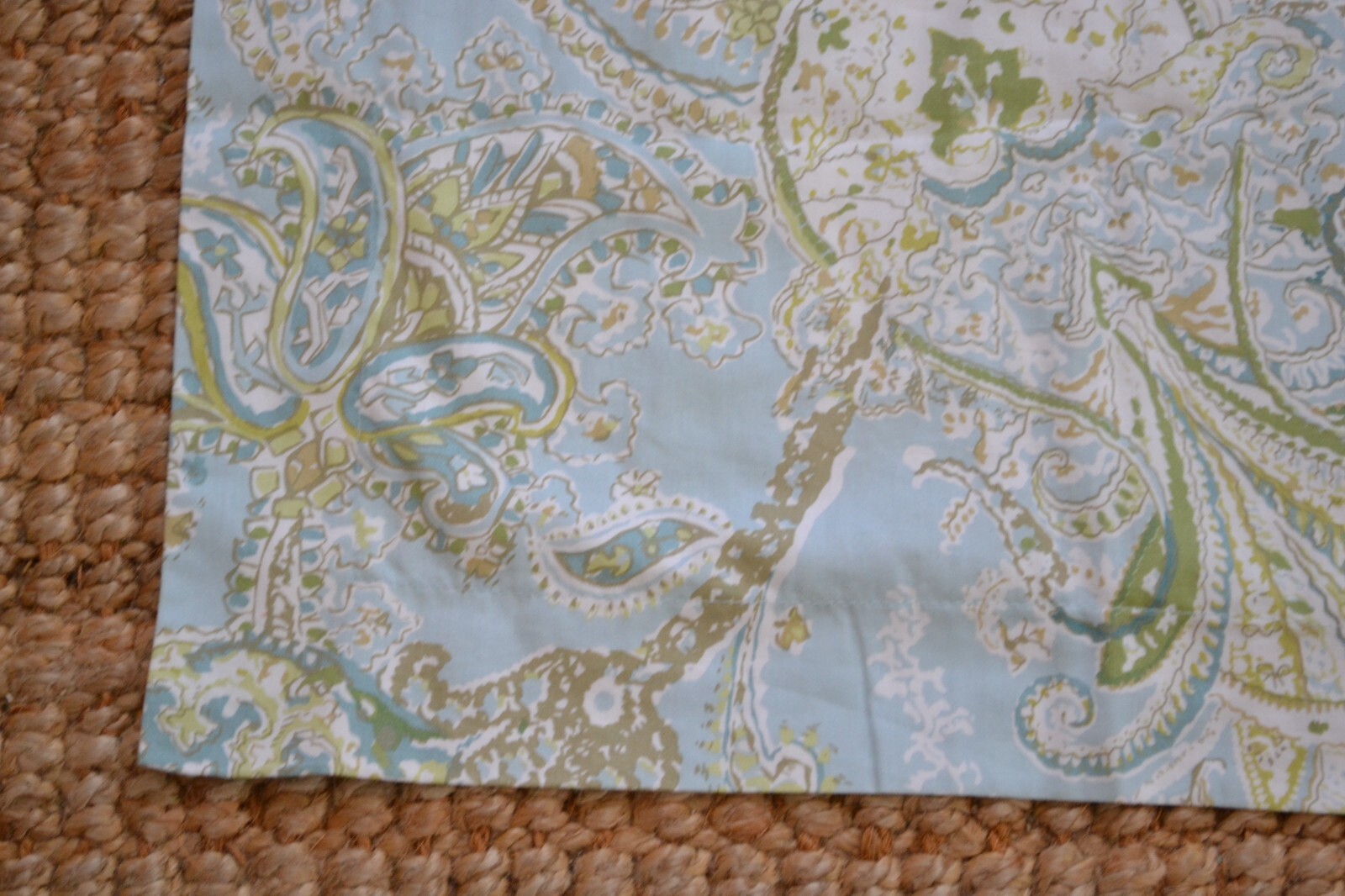Pottery Barn Caesarea Paisley Blue Green EURO 100 Cotton Pillow Sham