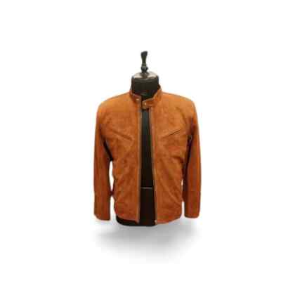 tan suede leather jacket motor biker | eBay