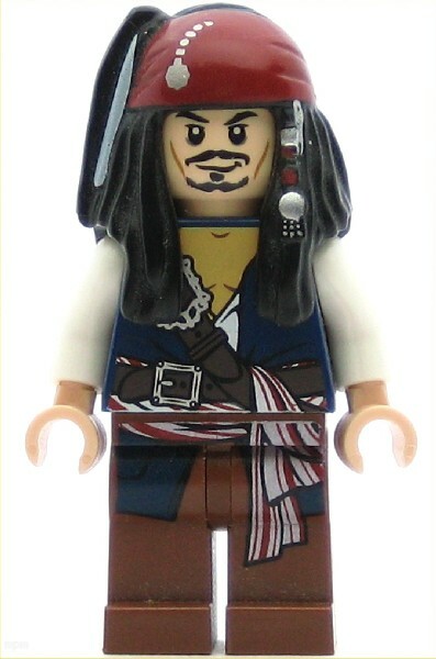 LEGO Pirates Caribbean Minifigure Captain Jack Sparrow (Genuine