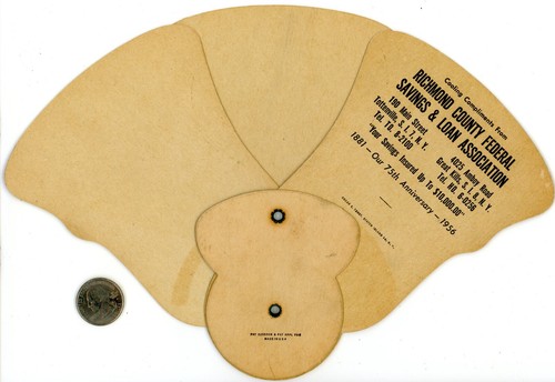 Tottenville/Great Kills Staten Island NY- RICHMOND COUNTY BANK -c1930s Paper Fan - Picture 2 of 4