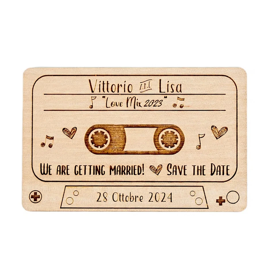 Magnete Save the date a forma di musicassetta per matrimonio :-) - Immagine 3 di 4