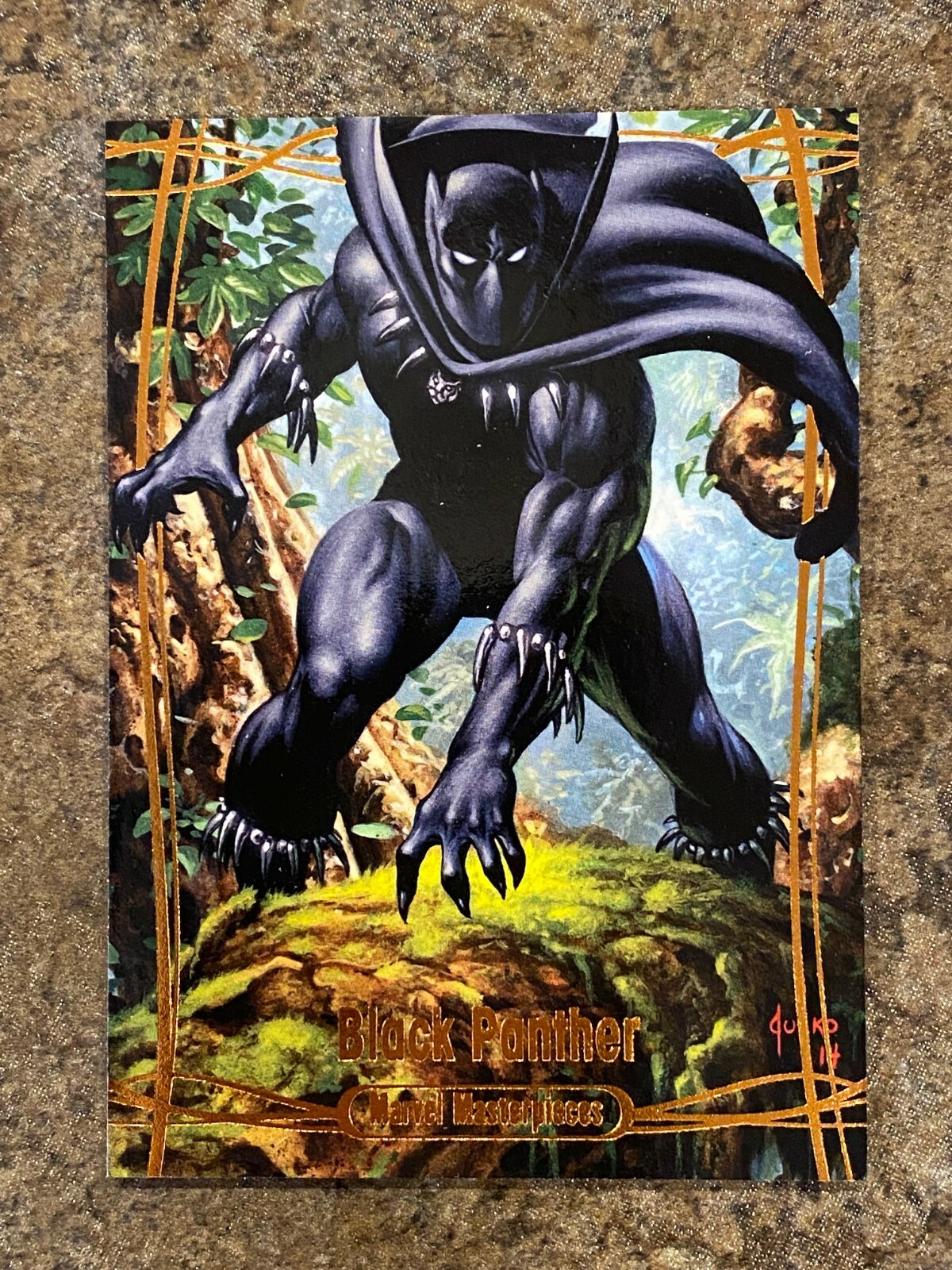 2016 Marvel Masterpieces Orange #65 Black Panther 75/99 Single NM/M😍😍😍*