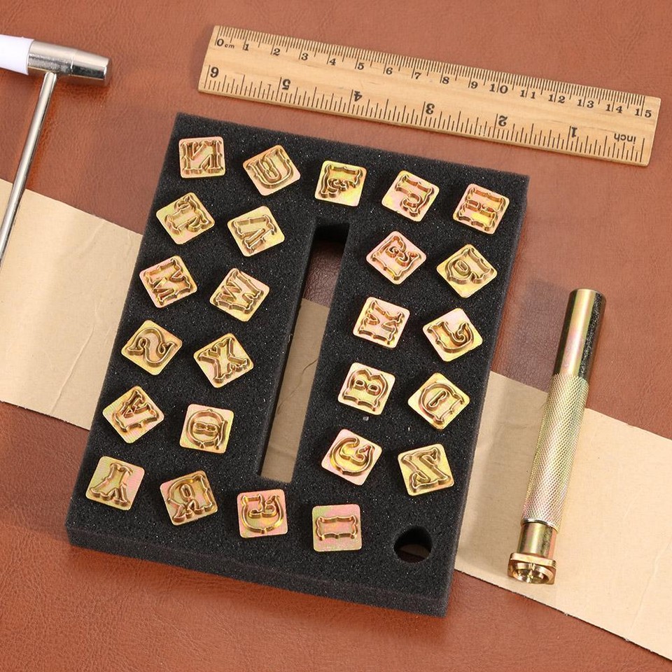 26pcs Steel Printing Punch Alphabet Letter Stamp Set Metal Leather ...
