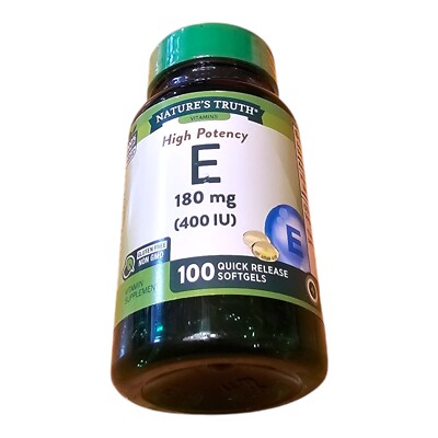 Nature's Truth High Potency Vitamin E 180mg (400 IU) 100 Softgels Exp:09/2027