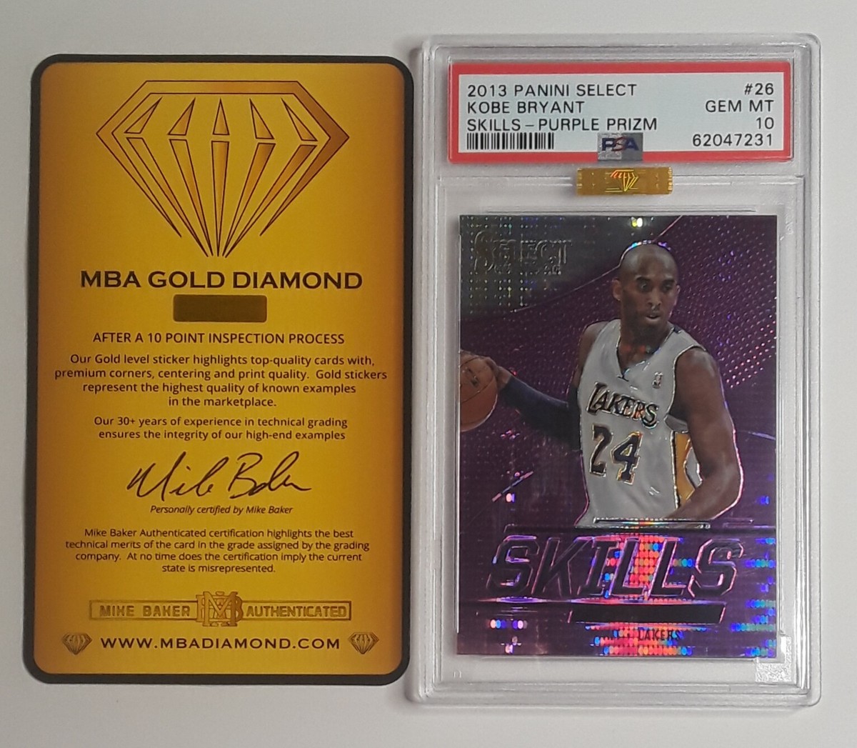 2013-14 Select SKILLS Purple Prizm /99 MBA GOLD DIAMOND Kobe