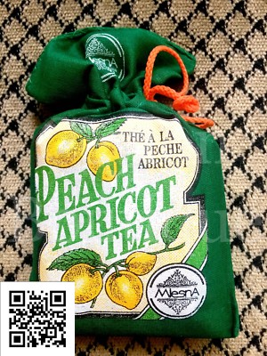 Mlesna Natural Flavored Peach Apricot Ceylon Tea in Cloth Pouch