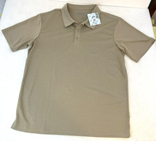 Mier Mens Polo Shirt Beige Size Largeshort Sleevesuv Blockupf 50nwt