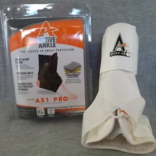 Active Ankle Ankle Brace AS1 Pro Brace White XL Lace Up and Strap Multi Sport