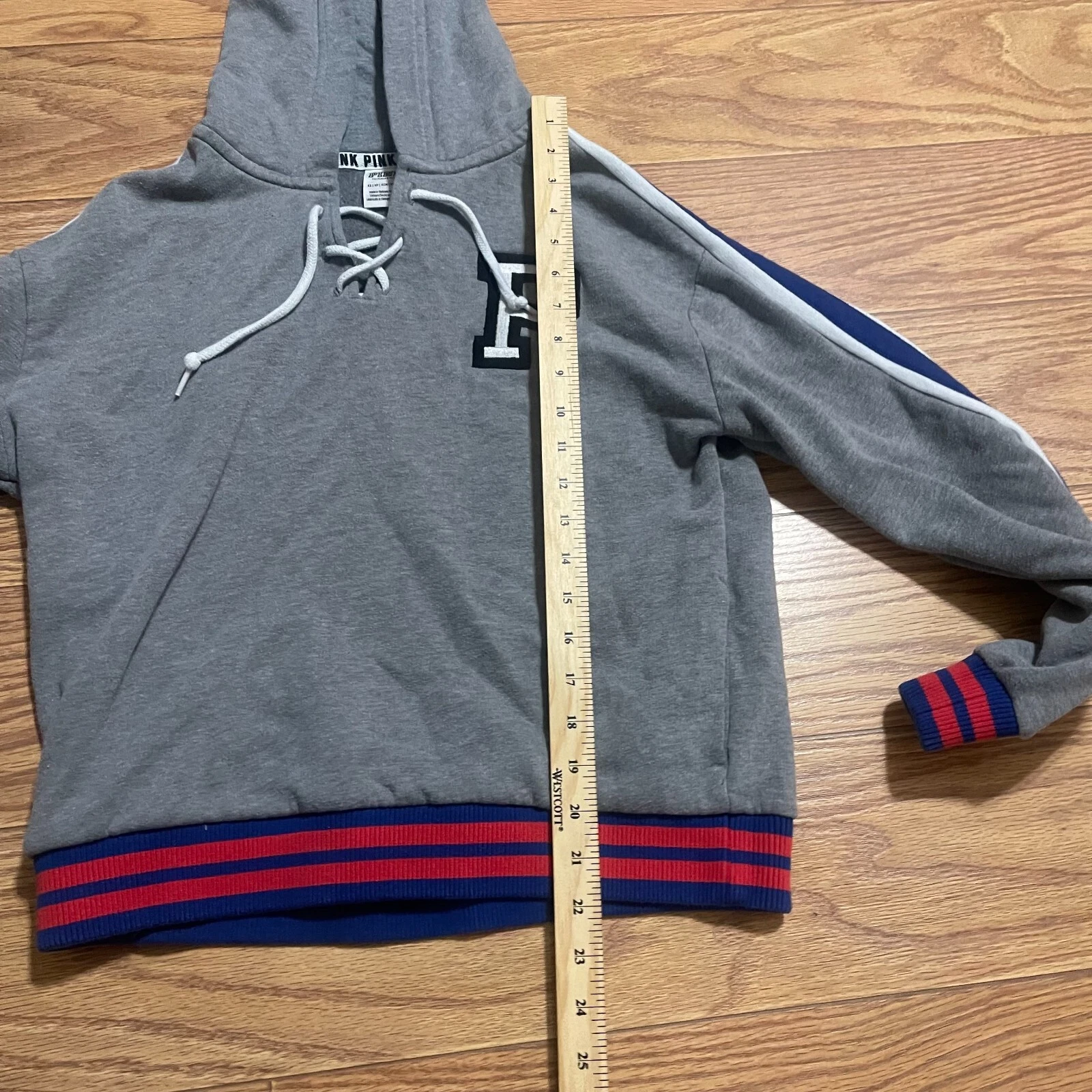 UNDERCOVER Victoria's Secret ROSA Pullover Felpa con Cappuccio Floreale Taglia XS