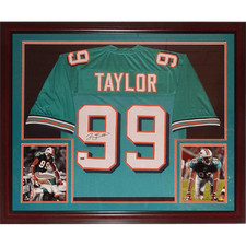 Jason Taylor Autographed Miami Dolphins (Teal #99) Deluxe Framed Jersey - JSA
