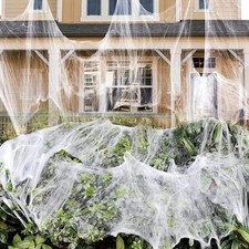 1000 sqft Spider Webs Halloween Decorations with 30 Fake Spiders super stretch