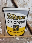 VINTAGE BILTMORE PORCELAIN SIGN ASHEVILLE NC DAIRY FARM ICE CREAM CREAMERY MILK