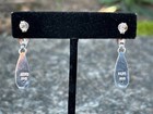 Sajen Sterling Silver Articulated Denim Lapis Basket Weave Leaf Pendant Earrings — photo 7