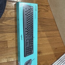 Logitech MK120 Wired Keyboard  Mouse Bundle, Plug  Play, Spill Resistant, Bla  